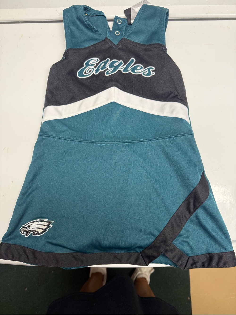 Girls' Eagles Teal & Black Sleeveless Cheer Dress